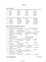 Ôn tập Tiếng Anh 11 - Test 15