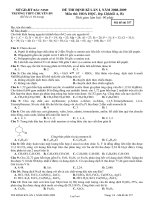 Đề thi định kì lần I, năm 2008 - 2009 môn thi: Hoá học, lớp 12 (khối a, b)