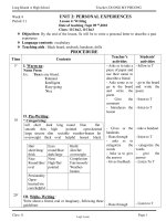 Thiết kế bài dạy Tiếng Anh 11 - Unit 2: Personal experiences - Lesson 4: Writing