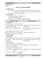 Giáo án Tiếng Anh 7 - Period 32, Unit 6: After School - Nguyễn Quang Hải