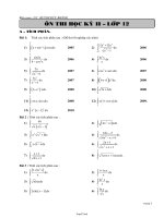 Ôn thi học kỳ II – lớp 12 môn Toán