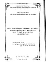 Công tác tự đánh giá kiểm định chất lượng giáo dục trường THCS - THPT