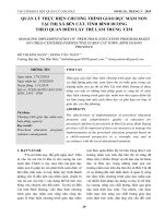 Quản lý thực hiện chương trình giáo dục mầm non tại thị xã Bến Cát, tỉnh Bình Dương theo quan điểm lấy trẻ làm trung tâm - Trường Đại Học Quốc Tế Hồng Bàng