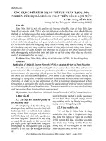 Ứng dụng mô hình mạng trí tuệ nhân tạo (ANN) nghiên cứu dự báo dòng chảy trên sông Nậm Mức