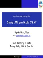 Bài giảng Kinh tế và quản lý môi trường: Chương 1 - Nguyễn Hoàng Nam (Hệ 3 tín chỉ) - Trường Đại Học Quốc Tế Hồng Bàng
