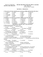 Đề thi chọn đội tuyển học sinh giỏi lớp 12 - Năm 2010 môn: Tiếng Anh