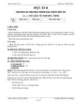 Giáo án Đại số lớp 8 - Học kì II - Trường THCS Cao chương