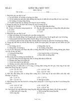 Môn: Vật lý - Đề số 1 kiểm tra một tiết