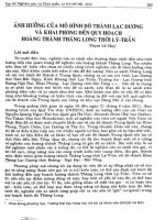 Ảnh hưởng của mô hình đô thành Lạc Dương và khai phong đến quy hoạch hoàn thành Thăng Long Thời Lý - Trần