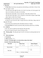 Giáo án Giải tích 12 - GV Nguyễn Trung Đăng - Ôn tập chương II