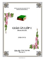 Giáo án Tổng hợp các môn học lớp 1 - Tuần số 10 năm 2011 - 2012