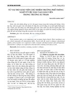 Từ vai trò giáo viên chủ nhiệm trường phổ thông nghĩ về việc đào tạo giáo viên trong trường sư phạm