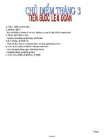 Giáo án Hoạt động ngoài giờ lên lớp 8 - Chủ điểm tháng 3 và 4