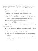 Đề thi học kỳ I môn: Toán - khối 12