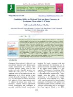Combining ability for yield and yield attributes characters in Greengram (Vigna radiata L. Wilczek) - Trường Đại học Công nghiệp Thực phẩm Tp. Hồ Chí Minh