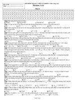 Đề kiểm tra kỳ I môn Lý (khối 11 ban nâng cao)