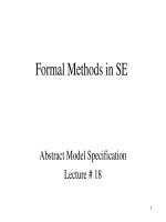 Lecture Formal methods in software engineering - Lecture 18: Abstract model specification - TRƯỜNG CÁN BỘ QUẢN LÝ GIÁO DỤC THÀNH PHỐ HỒ CHÍ MINH