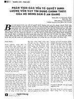 Phân tích các yếu tố quyết định lượng vốn vay tín dụng chính thức của hộ nông dân ở An Giang