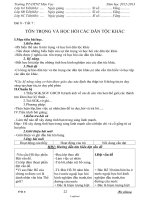 Giáo án Giáo dục công dân 8 - Bài 8 Tiết 7: Tôn trọng và học hỏi các dân tộc khác