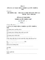 Sổ đăng ký hoạt động nhượng quyền thương mại (Mẫu S1) - Trường Đại học Công nghiệp Thực phẩm Tp. Hồ Chí Minh