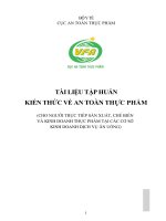 Tài liệu tập huấn kiến thức về an toàn thực phẩm