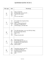 Thiết kế bài dạy môn học lớp 4 - Tuần thứ 2