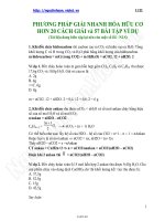 Phương pháp giải nhanh hóa hữu cơ hơn 20 cách giải và 57 bài tập ví dụ