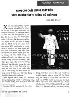 Nâng cao chất lượng xuất bản sách nghiên cứu tư tưởng Hồ Chí Minh