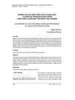 Nghiên cứu xác định công suất và hiệu suất của một hệ thống đun nước nóng dùng năng lượng mặt trời bằng thực nghiệm - Trường Đại Học Quốc Tế Hồng Bàng