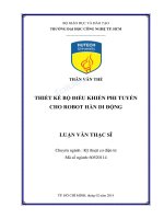 Luận văn Thạc sĩ Kỹ thuật Cơ điện tử: Thiết kế bộ điều khiển phi tuyến cho robot hàn di động - Trường Đại học Công nghiệp Thực phẩm Tp. Hồ Chí Minh