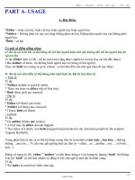 Ôn tập Tiếng Anh khối 11 - Part A - Usage