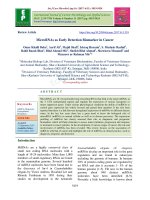 MicroRNAs as early detection biomarker in cancer - Trường Đại học Công nghiệp Thực phẩm Tp. Hồ Chí Minh