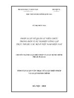 Tóm tắt Luận văn Thạc sĩ Luật Hiến pháp và Luật Hành chính: Pháp luật về quản lý viên chức trong đơn vị sự nghiệp công lập trực thuộc các bộ ở Việt Nam hiện nay
