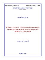 Nghiên cứu đề xuất giải pháp đê rỗng giảm sóng, gây bồi kết hợp trồng rừng ngập mặn bảo vệ bờ biển tây tỉnh cà mau 