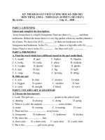 ĐỀ THI KSCL ANH 6 CUỐI KÌ 1-2020-2021