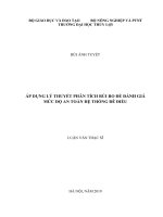 Áp dụng lý thuyết phân tích rủi ro để đánh giá mức độ an toàn hệ thống đê điều 