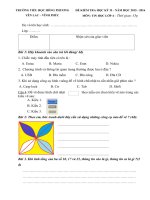 Đề KT cuối kì 2 - Tin học- Lớp 5 - năm học 2015-2016