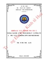 Luận văn kinh tế Nâng cao hiệu quả bán hàng tại công ty cổ phần viễn thông FPT chi nhánh Huế
