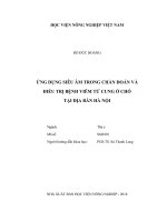 Ứng dụng siêu âm trong chẩn đoán và điều trị bệnh viêm tử cung ở chó tại địa bàn hà nội   
