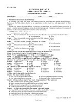 Đề thi học kỳ I môn Anh văn khối 11 - Mã đề 135