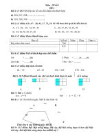 Đề kiểm tra môn Toán lớp 2