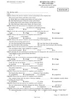Đề kiểm tra lớp 11 môn: English - Mã đề thi 485