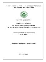 Nghiên cứu đề xuất hệ thống giám sát và đánh giá chi trả dịch vụ môi trường rừng tại việt nam TT 