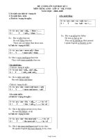 Đề cương ôn tập học kỳ I môn tiếng Anh – lớp 11 – Hệ 3 năm - Năm học: 2008 - 2009