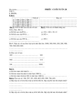 Bài tập cuối tuần 28 - lớp 2 - cô Dương