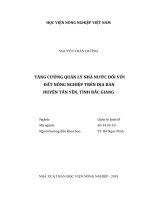 Tăng cường quản lý nhà nước đối với đất nông nghiệp trên địa bàn huyện tân yên, tỉnh bắc giang   