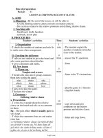 Bài soạn môn học Tiếng Anh lớp 11 - Period: 21 - Lesson 21: Defining relative clause