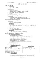 Giáo án Hình học 10 NC tiết 39: Bài tập