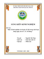 SKKN loại B cấp trường NH 2019-2020: “Một số kinh nghiệm rèn luyện nề nếp trong sinh hoạt hàng ngày cho trẻ 24 -36 tháng’’