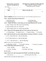 Đề thi kiểm tra định kỳ cuối HKI- Lịch sử& Địa lý 5 - Năm học 2018-2019